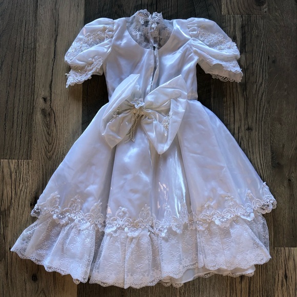 Puffy Short Sleeves Embroidered Girls Dress 7/8 - Picture 8 of 14